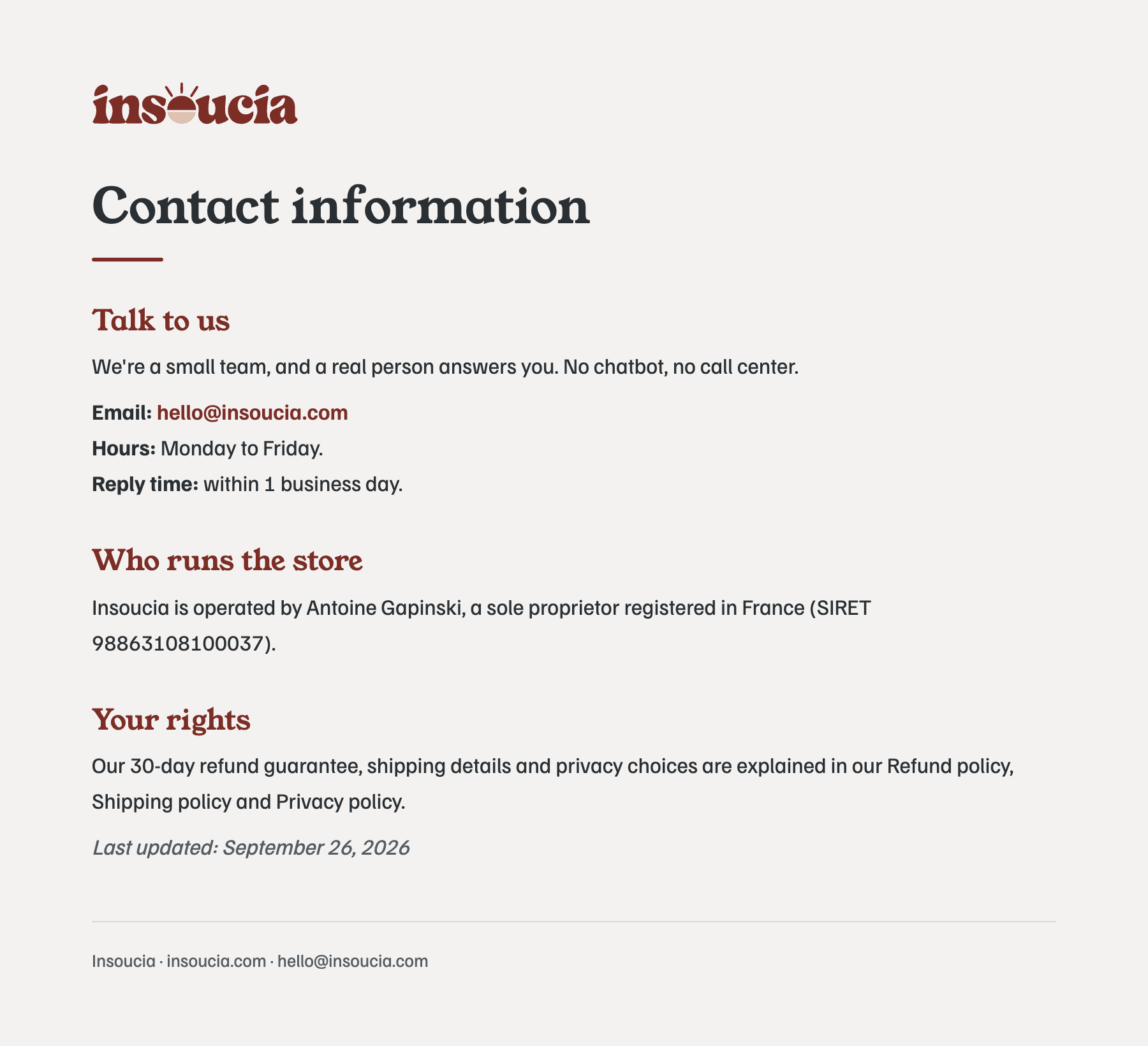 Contact information