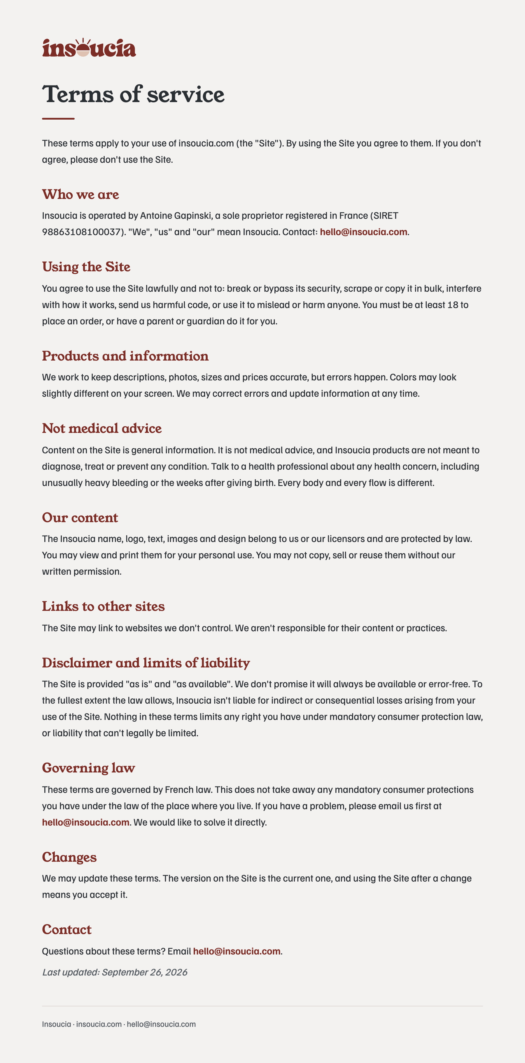 Terms of service